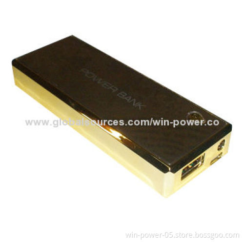 Gold Metal Power Bank with 5,200mAh Capacity, for All Mobile PhonesNew